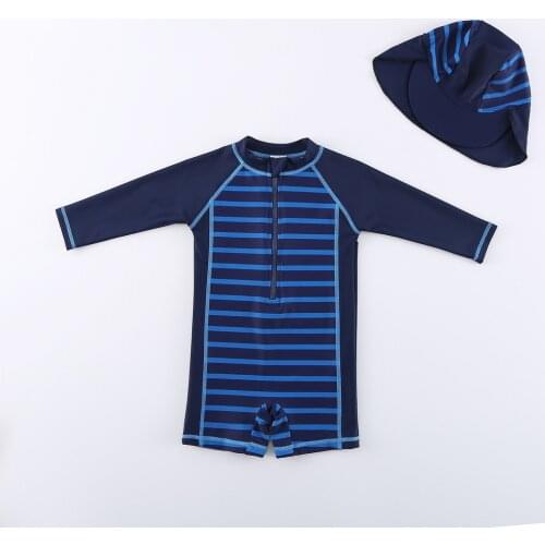 Wishere One Piece Baby Boy Swimming Suit With Hat UPF Beachwear Swimsuit With Hat Kids Swimwear