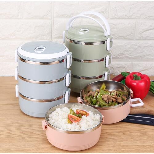 For Food Bento Container Box Gradient Color Japanese Lunch Box Thermal Stainless Steel LunchBox for Kids Portable Picnic School