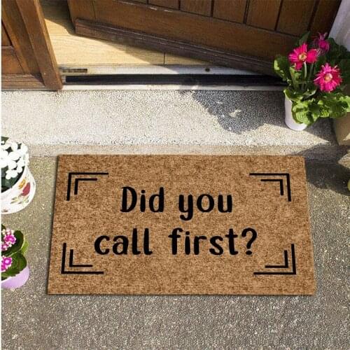 Home Decorative Entrance Doormat Outdoor Indoor Non-Slip Foot Pad DID YOU TEXT FIRST Printed Hard-Wearing Door Mats