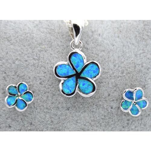 Elegant white fire opal flower jewelry sets for women