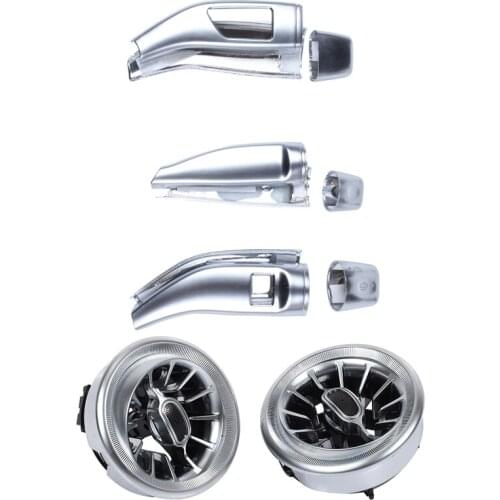 1 Set Chrome Wiper Shift Lever Cruise Sequins Covers Frame Stickers & 2 Pcs Car Air Condition Air Vent Outlet Trim