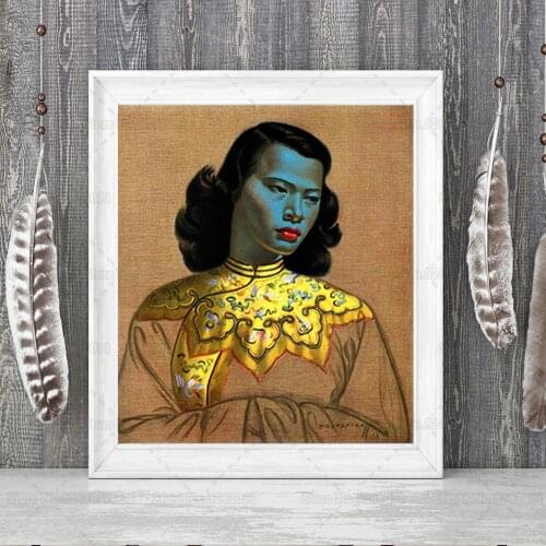 The Green Lady Canvas Painting Vladimir Tretchikoff Kitsch Art Chinese Girl Poster Wall Picture for Home Decor