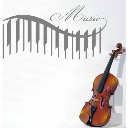 Classical Wave Piano Keys Music Wall Sticker Music Lover For Home And Music Shop Decoration A003074