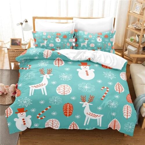 Christmas Snowman Duvet Cover Set 3d Digital Printing Bed Linen Fashion Design Comforter Cover Bedding Sets Bed Set