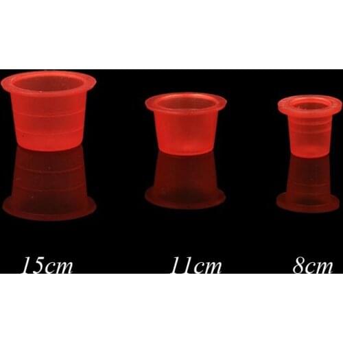 Red Disposable Plastic Tattoo Ink Caps Cups for Tattoo Ink Tattoo Supplies Tattoo Ink Caps Cups Mixed Sizes 8mm /11/15mm