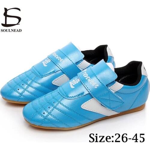 Men Women Taekwondo Shoes Martial Arts Sneaker Kids Quality Breathable Sport Training Competition Children Dance Shoe Size 26-45