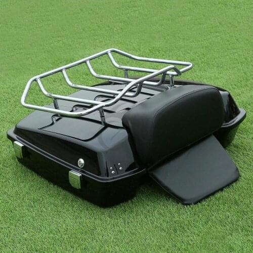 Motorcycle Razor Pack Trunk W/ Backrest For Harley Tour Pack Touring Road King Electra Glide Road Glide 1997-2013