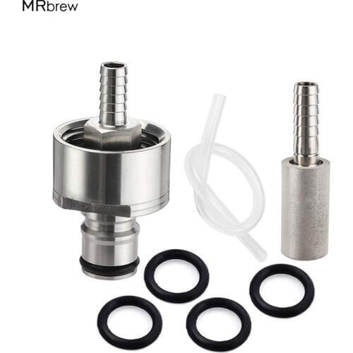 Homebrew Carbonating Kit, Stainless Steel Carbonation Cap with 2 Micron Diffusion Stone and 12'' Silicone Tube