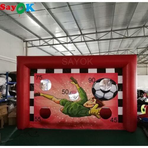 Sayok Outdoor Shooting Door Inflatable Soccer Goal PVC Tarpaulin 4m*2m (W*H) for Football Games Fun Sport Playing