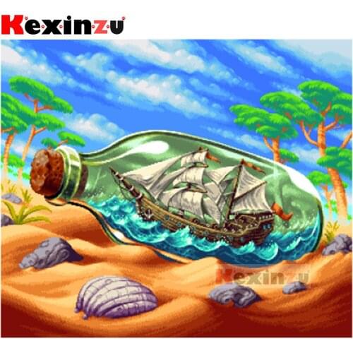 New 5D full Square/Round diamond painting-Bottle sailing-diamond embroidery rhinestone DIY mosaic Cross Stitch 3D Home Decor Y47