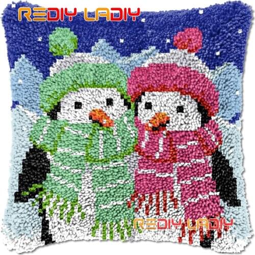 Latch Hook Cushion Sunflowers Poppies DIY Needlepoint Kits Chunky Acrylic Yarn Arts Crocheting Lofty Pillow Case Hobby & Crafts