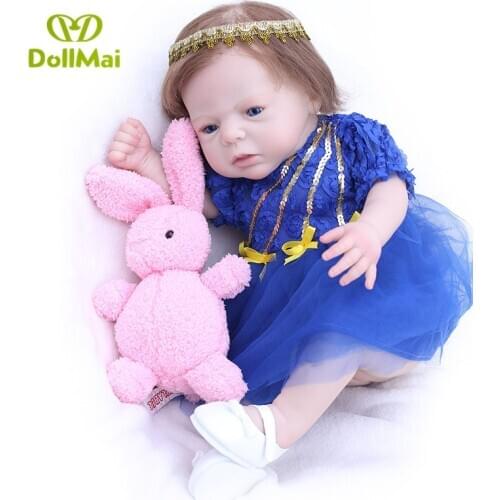 50CM Real Full Silicone Body Girl Reborn Baby Doll Toys Realistic Newborn Princess Babies Fashion Dolls Toy Bebe Reborn