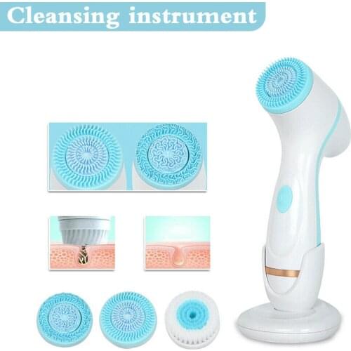 Silicone Facial Cleansing Brush Electric Waterproof Face Cleaner Blackhead Removal Acne Pore Clean Portable Deep Cleaning Remove