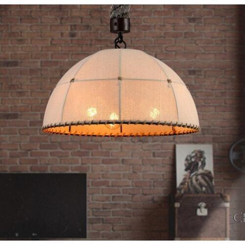 Nordic Loft Style Hemp Rope Linen Shade Droplight Edison Industrial Vintage Pendant Light Fixtures For Dining Room Hanging Lamp