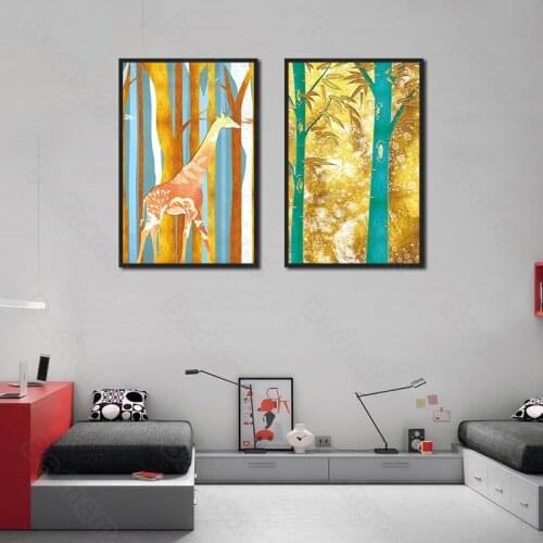 Decorative Painting Modern Home Decoration Wall Decoration Living Room Bedroom Sofa Background Wall Colorful Bamboo Painting