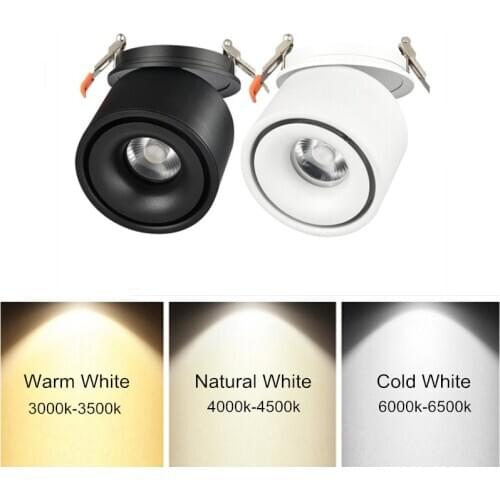 360 degree Rotatable Dimmable Recessed Downlight Ceiling Lamp 10W 12W 15W 18W LED COB Spot Light AC85-265V Ceiling Light