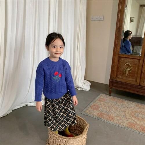 Girls Sweater Babys Coat Outwear 2021 Beautiful Thicken Warm Winter Autumn Knitting Scoop Jacket Long Sleeve Childrens Clothin