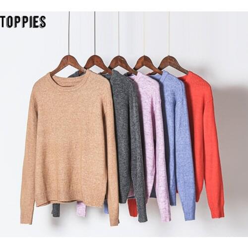 Toppies 2020 womens sweater autumn winter knitted tops round neck pullover sweater Korean winter clothes