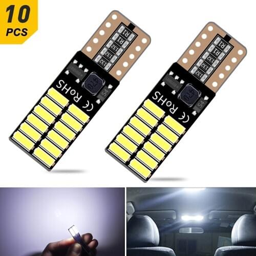 10x T10 W5W LED LED Interior Car Lights For Ford Focus 2 3 Fiesta Fusion Ranger Kuga S Max MK5 Mustang Escape leds for auto 12V