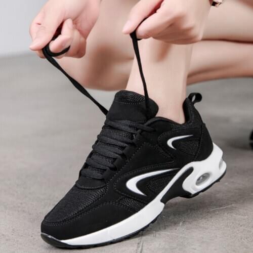 Womens Platform Shoes High Heel Ladies Shoes Mesh Chunky Sneakers Trainers Black Wedges Casual Shoes Woman Brand Basket Shoes