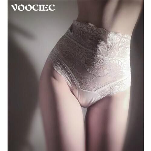 VOOCIEC Woman Sexy Panties Gothic Girly Sexy Panties High-waisted Corset Lace Bow Sexy Panties Somen