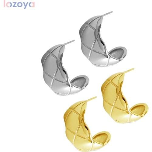 LOZOYA 925 Sterling Silver Irregular Big Circle Hoops Women Loops European Jewelry earrings for women jewelry