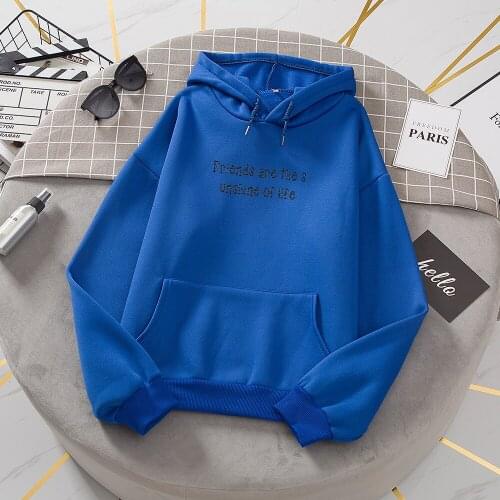 Women Hoodies with Drawstring Oversize Hooded Jacket Thickening Coat Letter Print Sweatshirt Sudadera Con Capucha Mujer Invierno