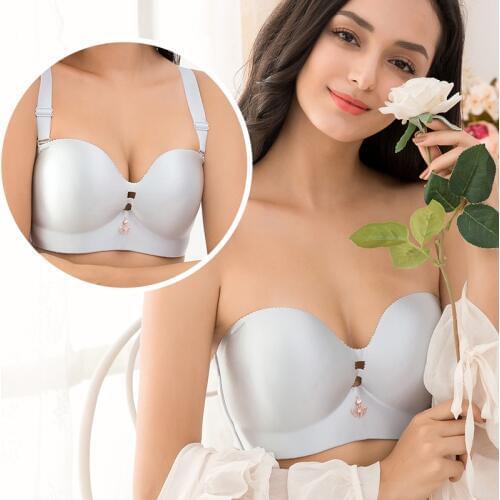 Plus Size Push up Bra Sexy Underwear Ultra-thin Lingeries Womens Gather Detachable shoulder strap Bra Large Size Wedding Dress