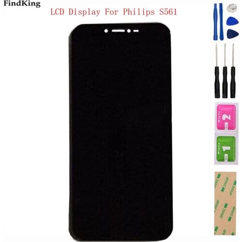 5.45"Inch LCD Display For Philips S561 S 561 LCD Display With Touch Screen Digiziter Panel Assembly Sensor Repair Parts Tools