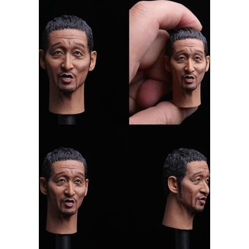 1:6 Asian soldier puppet male head carving hunt Hengji Jingji Tanaka Bangwei yellow ape in stock