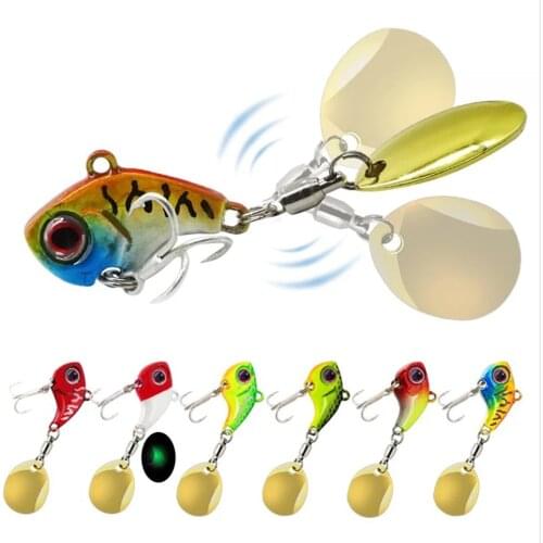1Pcs Rotating Metal VIB vibration Bait Spinner Spoon Fishing Lures 9/13/16/22g Jigs Trout Winter Fishing Hard Baits Tackle Pesca