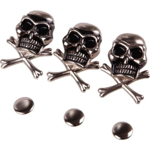 10Pcs 15mm Cool Skull Ghost Rivet Stud Punk for Bracelet Bag Leather DIY Craft DIY On Bags Leather Bracelets Clothes Shoes#24998