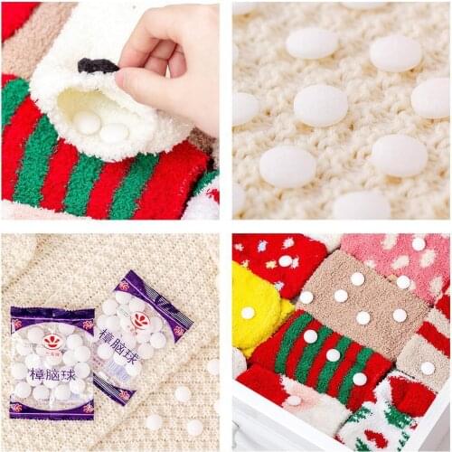 20pcs / bag Natural Mothballs Household Anti-moth Mildew Balls Camphor Pest Control Deodorizer Closet Bedroom Repellent Dra M4Z3