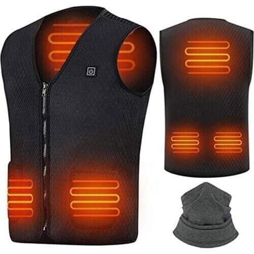2020 5 Heated Zones Heating Vest Washable Usb Charging Heating Warm Vest And 1PC Face Mask Set Outdoor куртка с подогревом