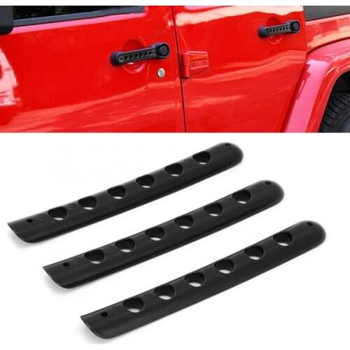 3Pcs/set Aluminum Alloy Car Door Handle Trim Insert Fit for Jeep Wrangler JK 2 Door 2007-2018 car accessories