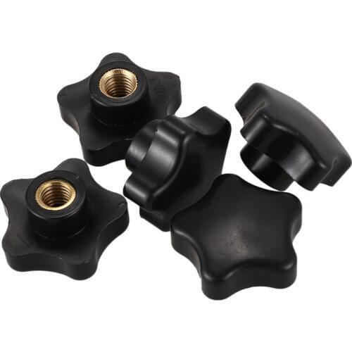 5pcs M10 Female Thread 39mm Plastic Star Head Screw On Clamping Knob