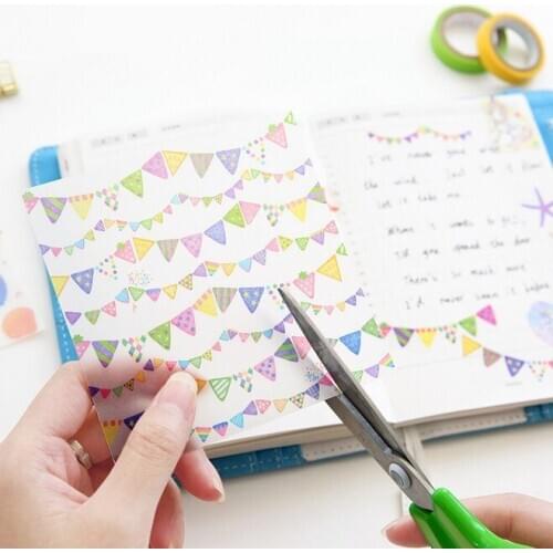 8sheets/pack Vegetable Parchment Paper Cutting Freely Diary Festival Party Mount Fuji Semitransparent Japanese Cartoon Stickers