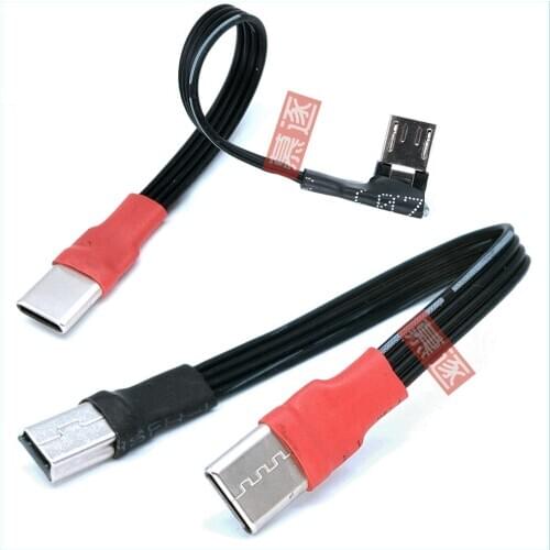 1pcs USB Type C 3.1 Male To Mini &Micro USB 5 Pin B Male Plug Converter OTG Adapter Lead Data Cable for Macbook- Mobile