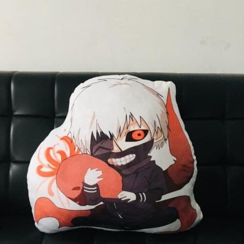Anime Tokyo Ghoul Model Doll Kaneki Ken Plush Toy Cushion Printing Pillow Stuffed Toys Double Sided Pillowcase Gifts