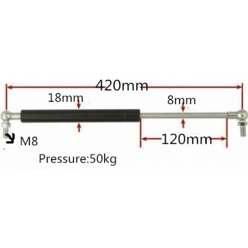 420mm Central Distance Auto Gas Springs 120mm Stroke 50KG Force Gas Spring Damper Lift M8 Ball Joint Gas Strut Funiture Door