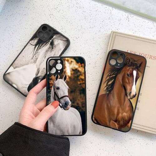 Horse animal run sport Phone Case Matte Transparent for iPhone 7 8 11 12 s mini pro X XS XR MAX Plus cover funda