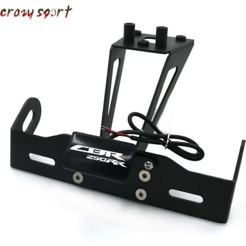 License Plate Holder For HONDA CBR250RR CBR 250RR 2017-2020 Motorcycl Fender Registration Tail Bracket LED Light