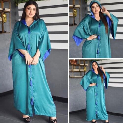 Abaya Turkey Caftan Muslim Women Maxi Robe Hooded Long Dress Ramadan Islamic Clothing Tassel Gown Middle East Dubai Moroccan New