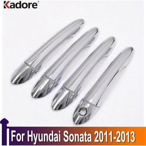 For Hyundai Sonata 2011 2012 2013 Chrome Side Door Handle Cover Trim Car Sticker Styling Exterior Accessories