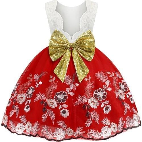 Baby Girls Golden thread embroidery Elegant party Dress for girls Wedding dress Kids Dresses for Toddler Girls Christmas clothes