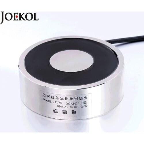 Large suction JK120/40 DC 6V 12V 24V Electromagnet Lifting 300KG Solenoid Sucker Holding Electric Magnet Non-standard custom