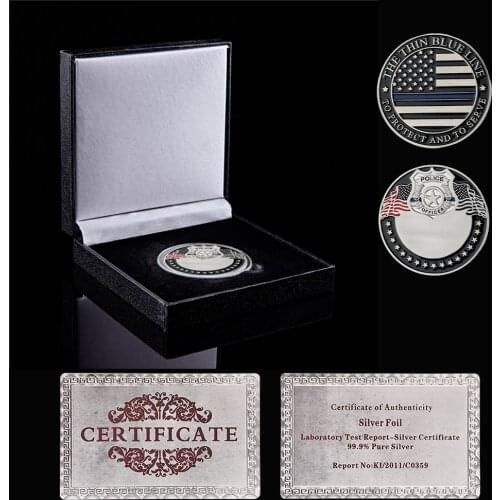 USA Emblem Core Values Police Department Officer Faithful Challenge Coin Token Collection W/ Box Display