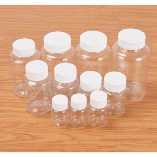 1PCS 15ml/20ml/30ml/50ml Plastic PET Clear Empty Seal Bottles Solid Powder Medicine Pill Vial Container Reagent Packing Bottle