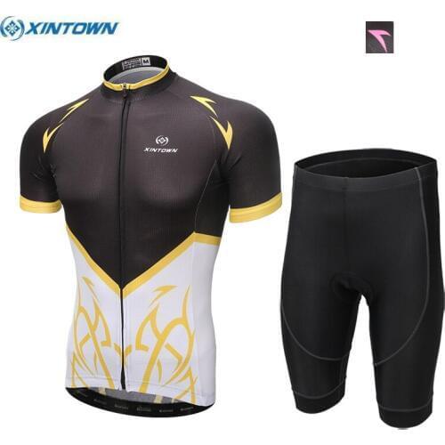 XINTOWN Couple Men Women Cycling Jersey Mountain Ropa Ciclismo Bike Bicycle Short Sleeve Shirt Cycling Top (BIB) Shorts Set