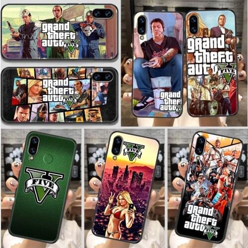 Grand Theft Auto GTA GTA5 Phone Case For Huawei Honor 6A 7A 7C 8A 8X 8 9 9X 10 10i 20 Lite Pro black 3D shell painting funda